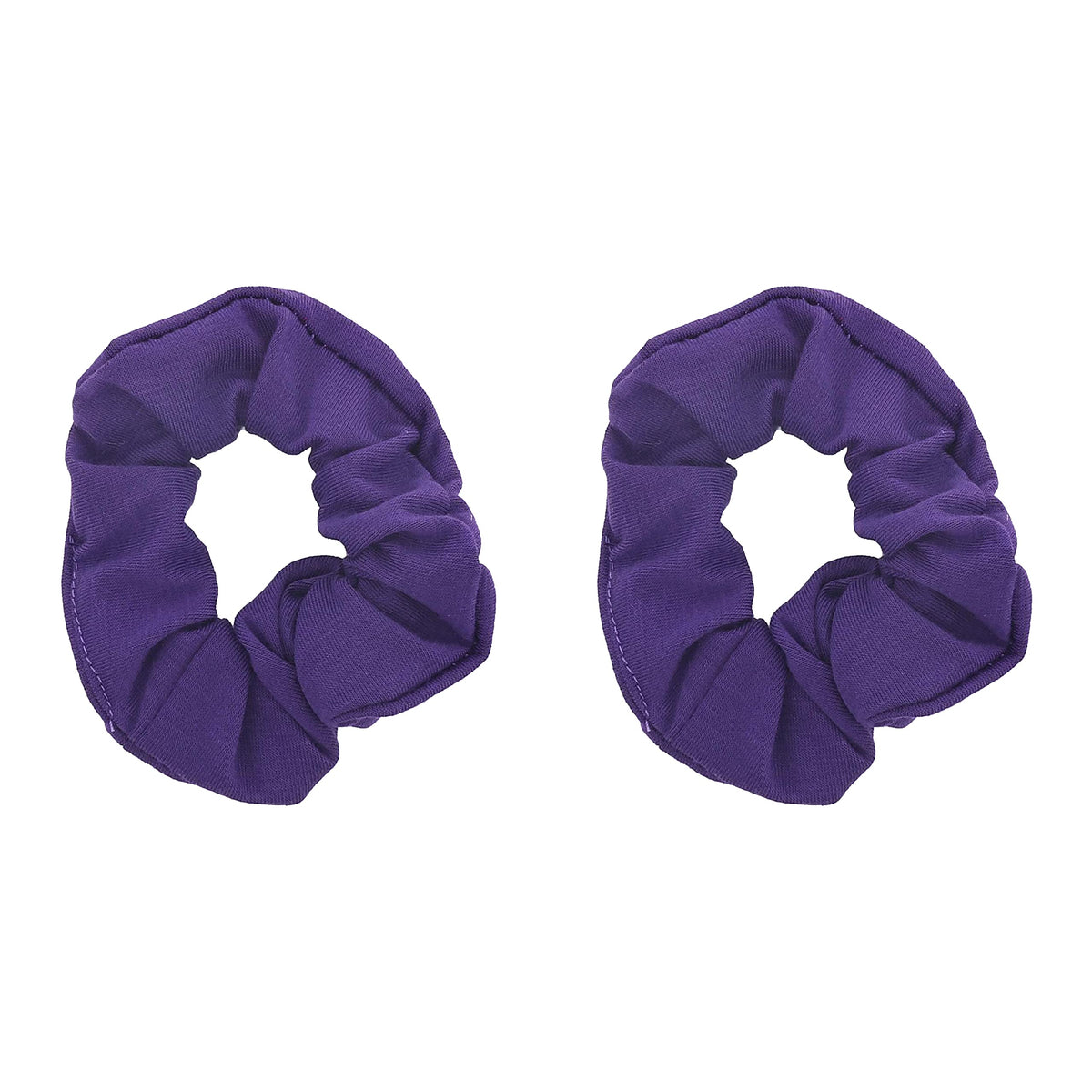 Motique Accessories Solid Scrunchies for Women, Set of 2, Navy Blue