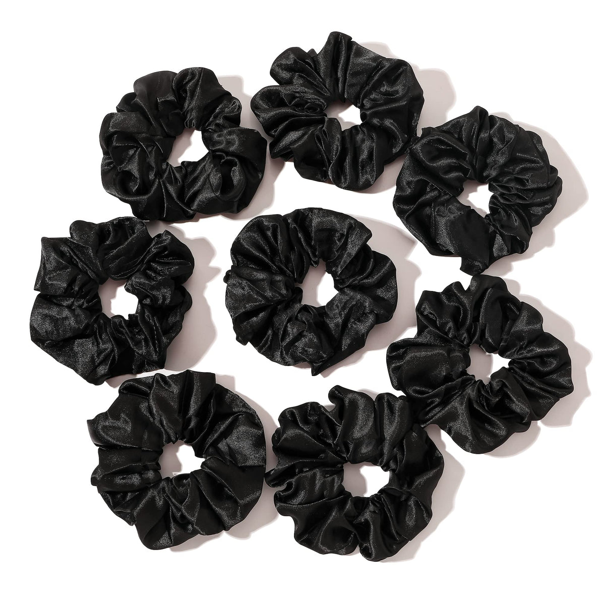 Satin Hair Scrunchies: Cute, Big Pony Tail Holders for Thick, Curly Hair - No Crease, No Damage Hair Ties for Girls and Women