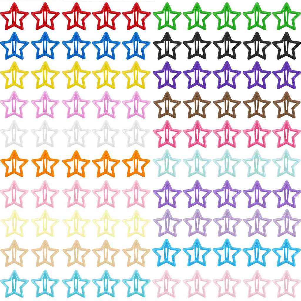 SAOROPEB Star Hair Clips 2000s Y2K Hair Accessories-15 PCS 1.57"-Gold