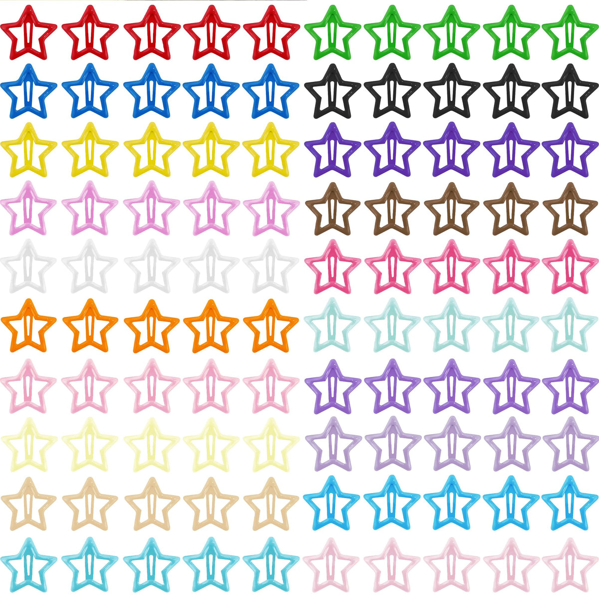 SAOROPEB Star Hair Clips 2000s Y2K Hair Accessories-15 PCS 1.57"-Gold
