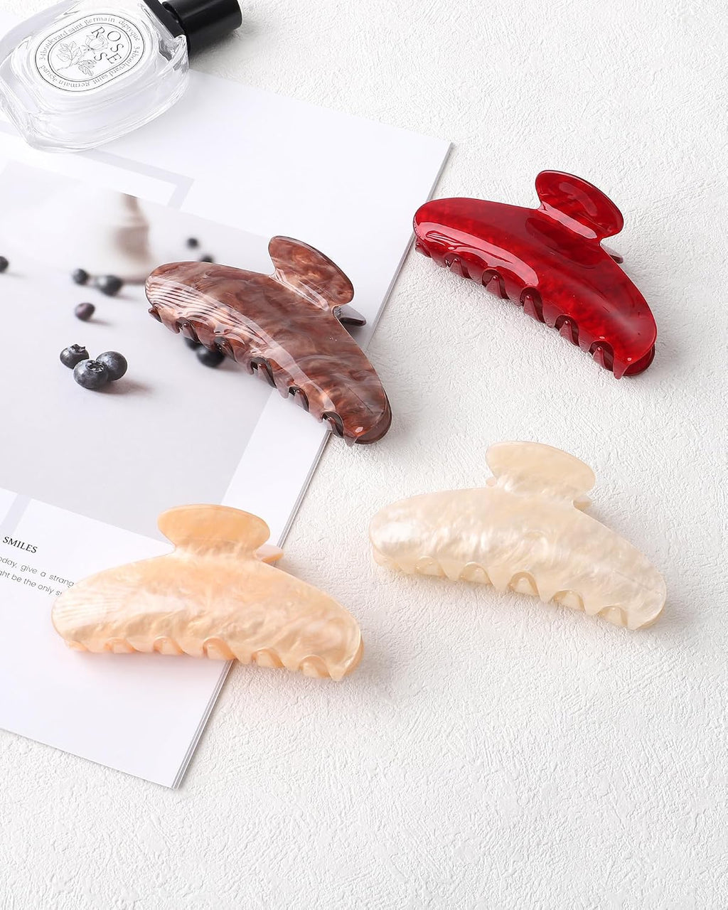 4 Pcs Claw Clips for Women Fine Thin Hair Strong Hold Acrylic Hair Clips