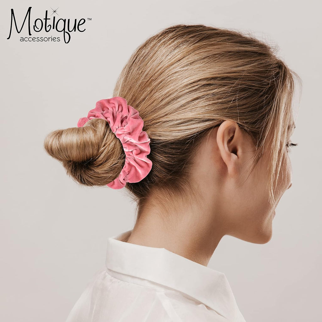 Motique Accessories Jumbo Velvet Scrunchie for Women, Black