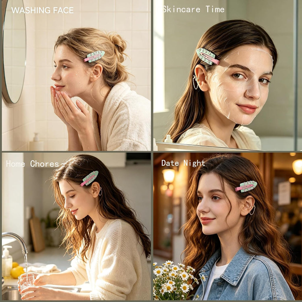 2 PCS No Crease Hair Clips for Women Makeup Hair Clips