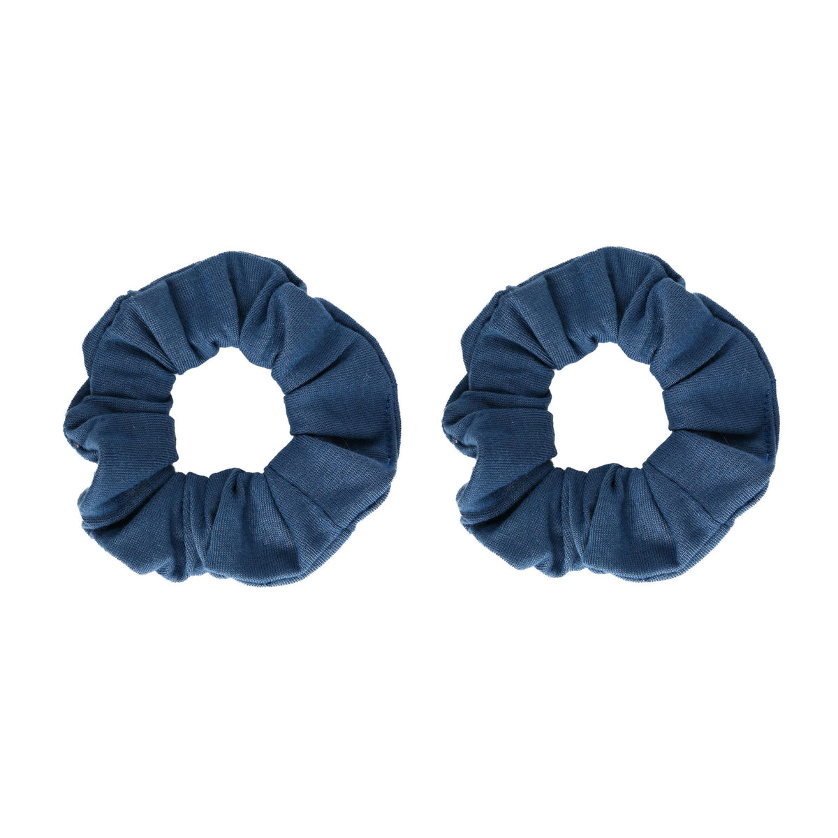 Motique Accessories Solid Scrunchies for Women, Set of 2, Navy Blue