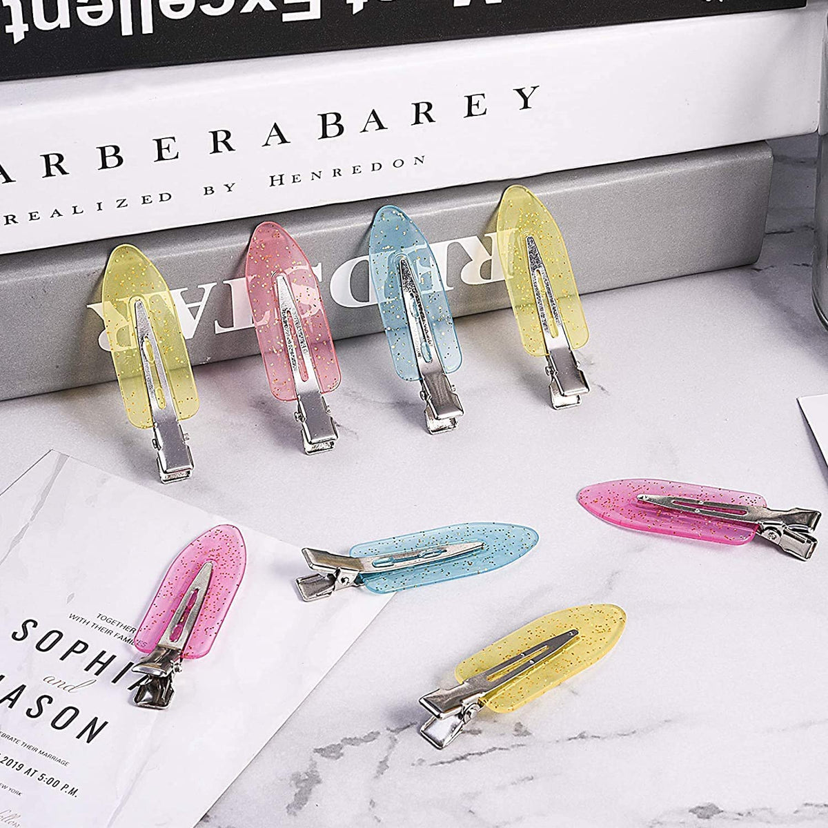 Gingbiss 20 Pcs No Bend Hair Clips, No Crease Flat Barrettes in Storage Box