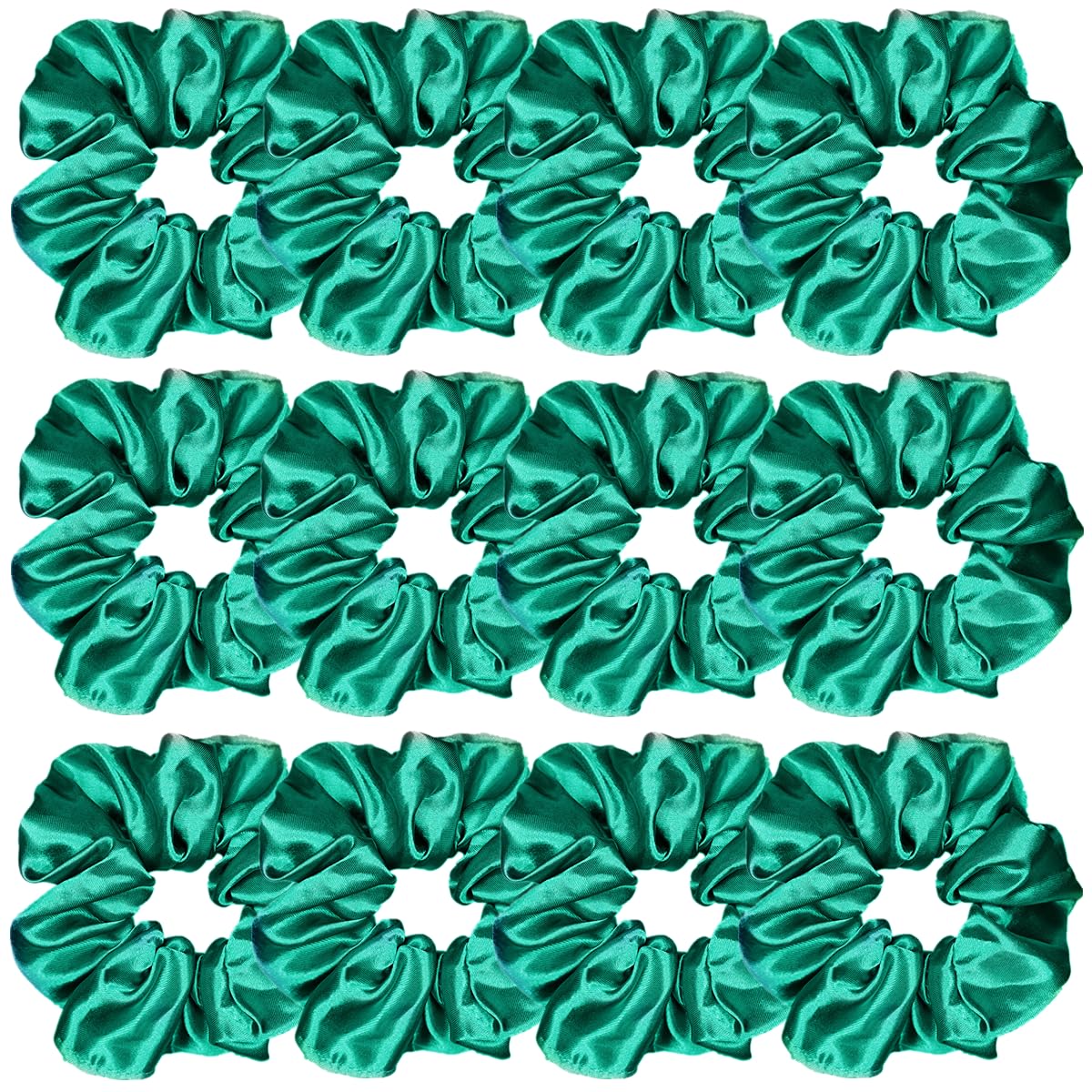 12 Pcs Satin Silk Scrunchies Soft Hair Ties Fashion Hair Bands Hair Bow Ropes Elastic Bracelets Ponytail Holders Hair Accessories for Women Girls (4.5 Inch, Assorted Multi-color)