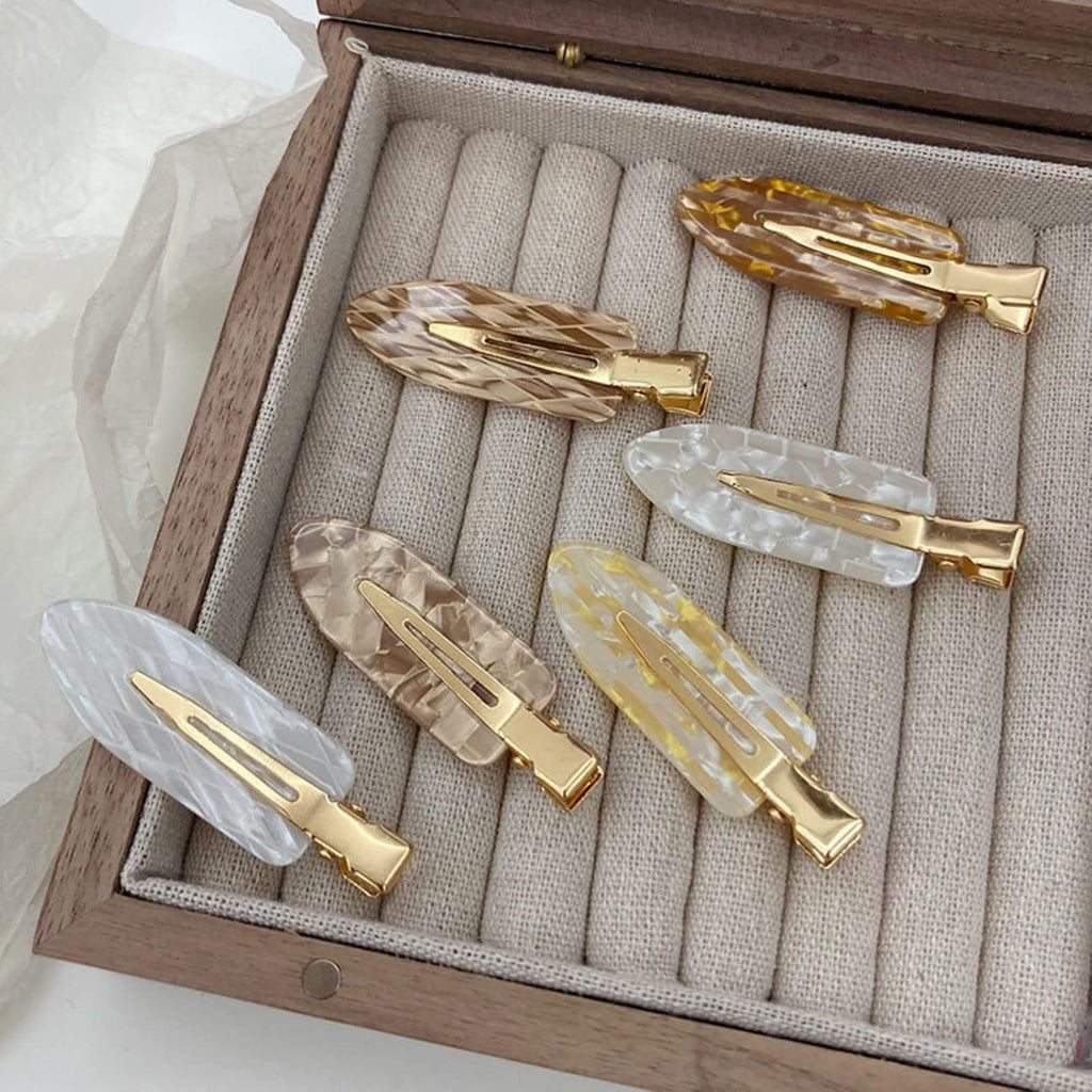 Large No Crease Hair Clips No bend Hair Clips for Women Acrylic Resin Flat Clip Flat Bangs Waves Duck Bill Clips No Hair Barrettes for Women Girls