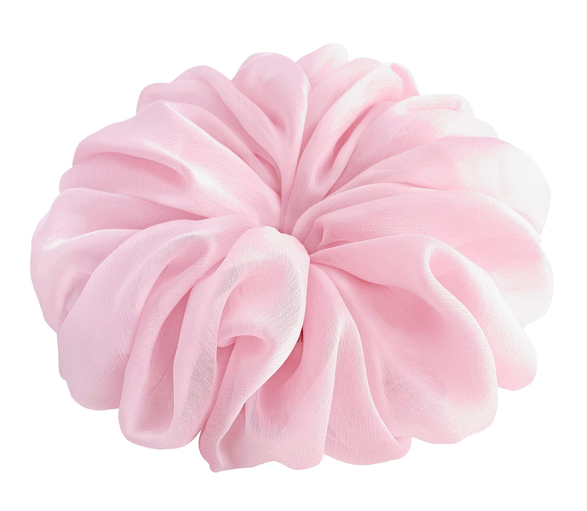 38 Colors Available, Soft Sheer Chiffon Big Hair Scrunchies (Black)