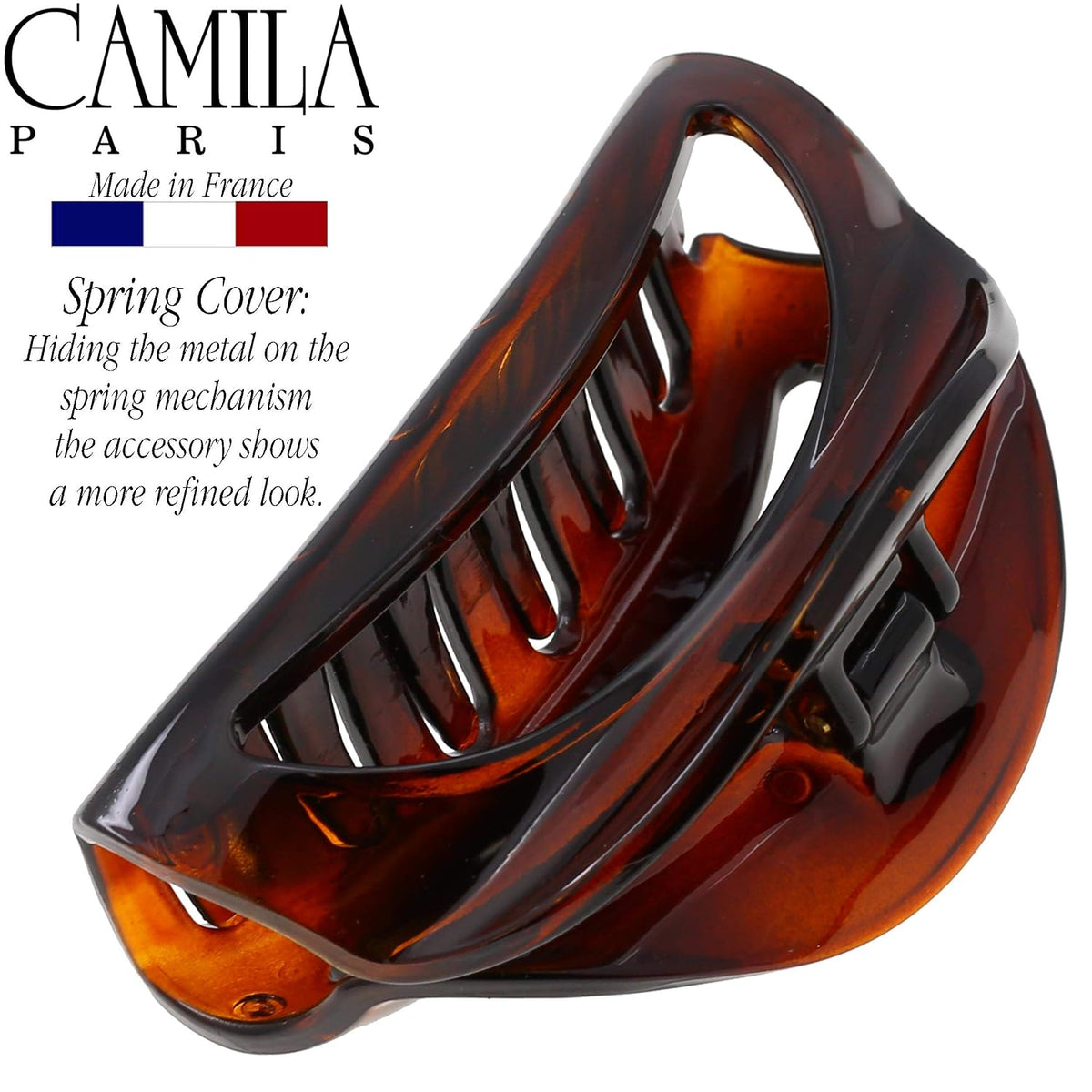 Camila Paris CP1561 French Hair Clip for Women Thick Hair for Long Curly Wavy Hair, Girls Hair Claw Clips Jaw, Durable Styling Big Claw Clip for Thick Hair, Strong Hold No Slip Grip, Made in France
