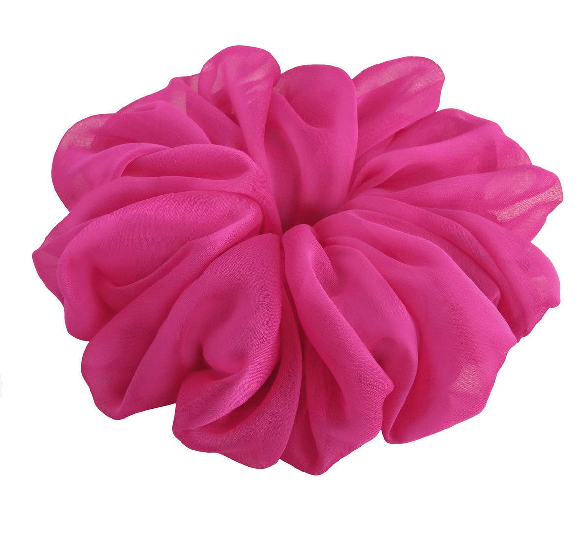 38 Colors Available, Soft Sheer Chiffon Big Hair Scrunchies (Black)