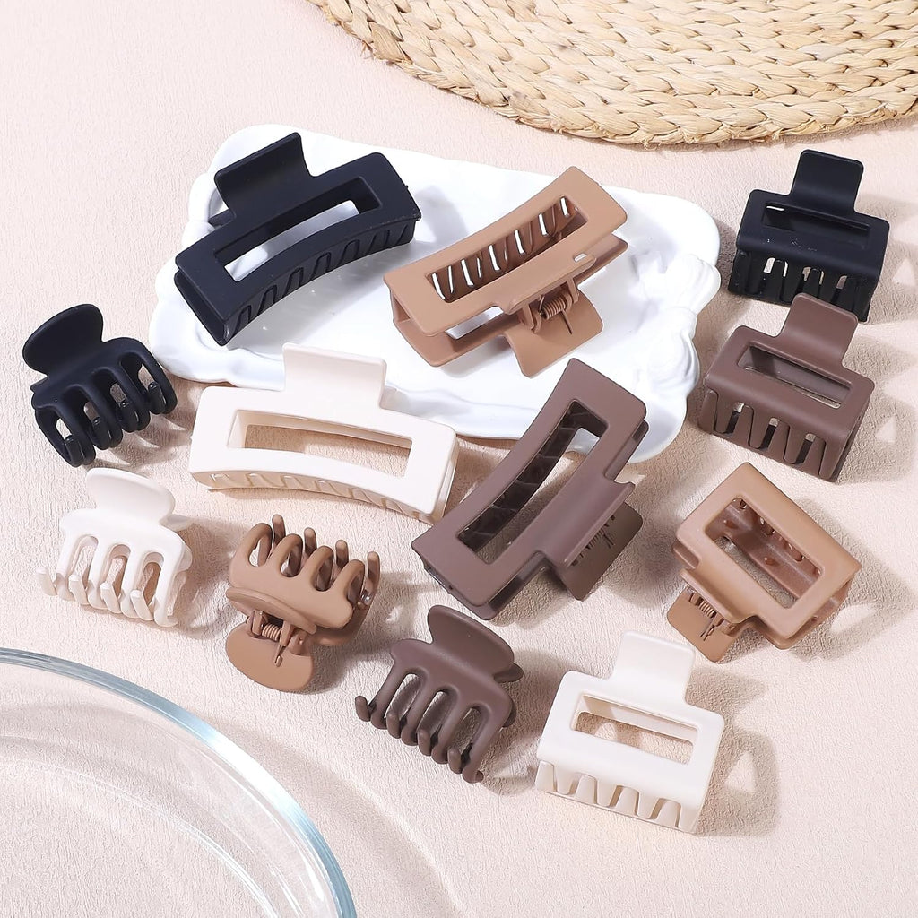 SMKSL 12 Pcs Hair Claw Clips for Women & Girls 3 Styles Hair Accessories