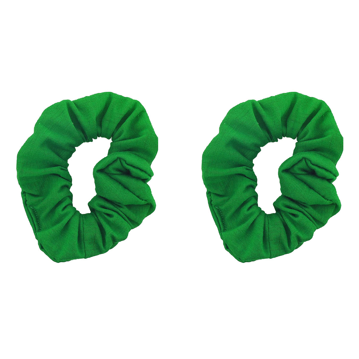 Motique Accessories Solid Scrunchies for Women, Set of 2, Navy Blue