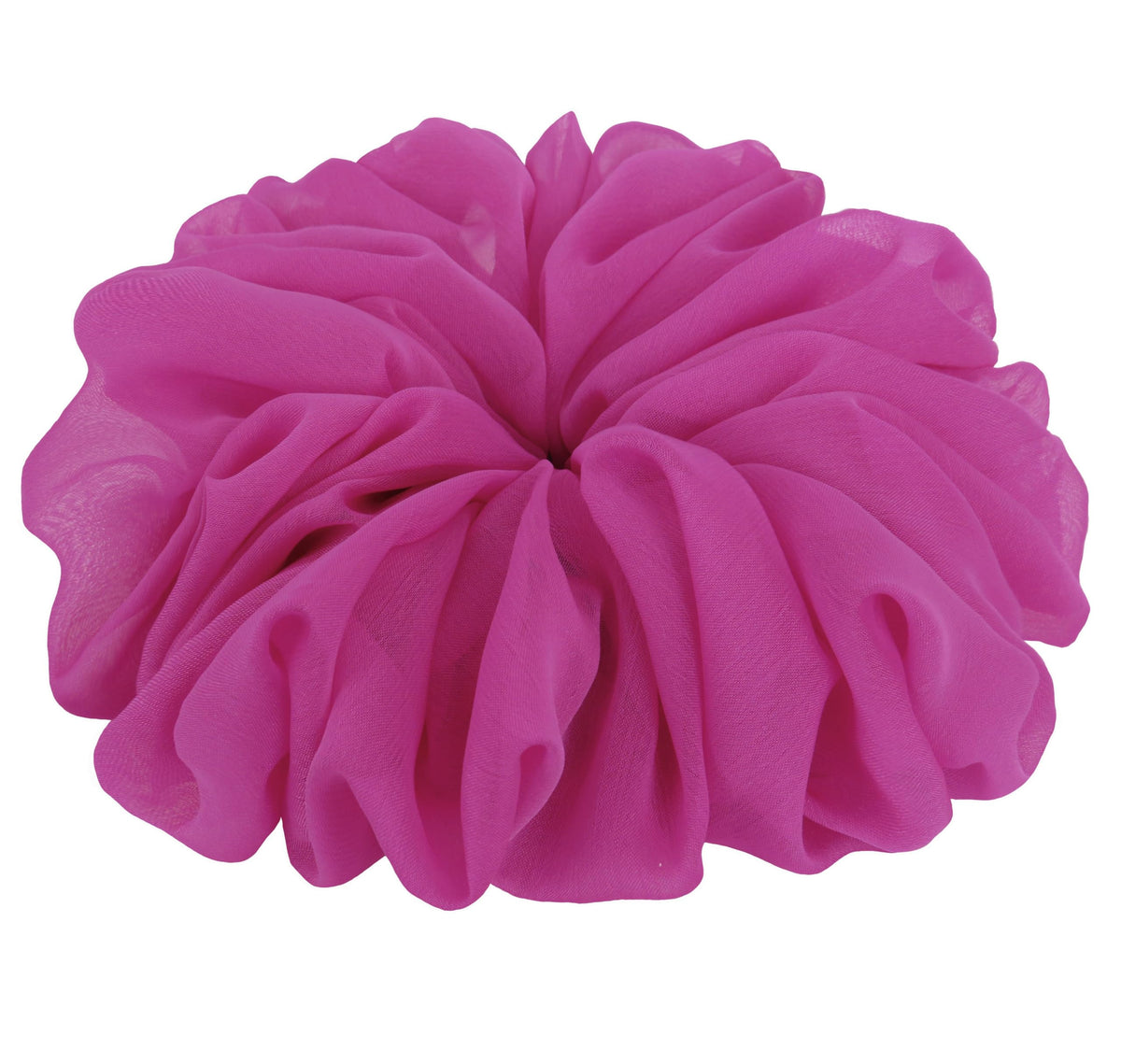 38 Colors Available, Soft Sheer Chiffon Big Hair Scrunchies (Black)