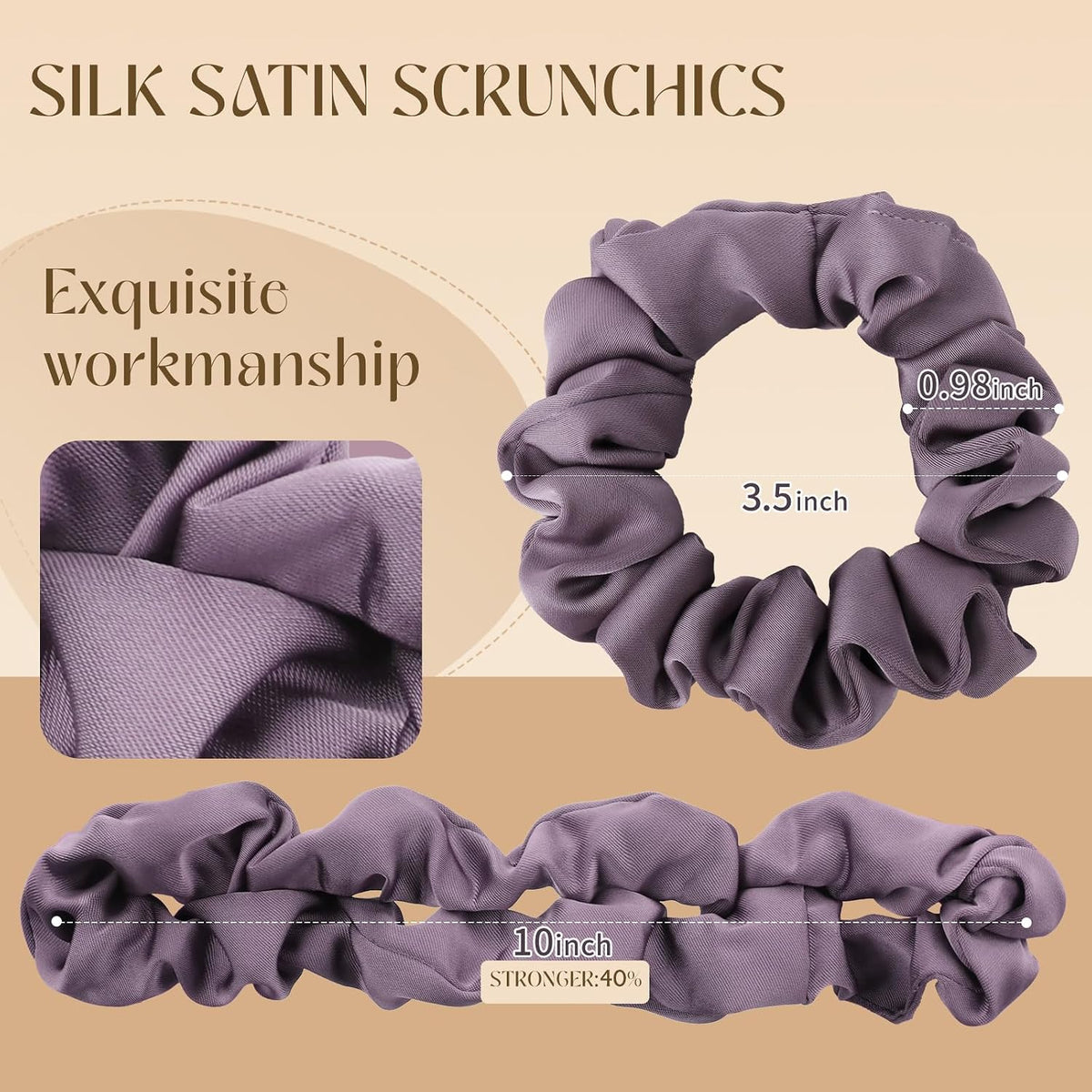8 PCS Silk Satin Hair Ties Hair Scrunchies for Women Premium Classic Color
