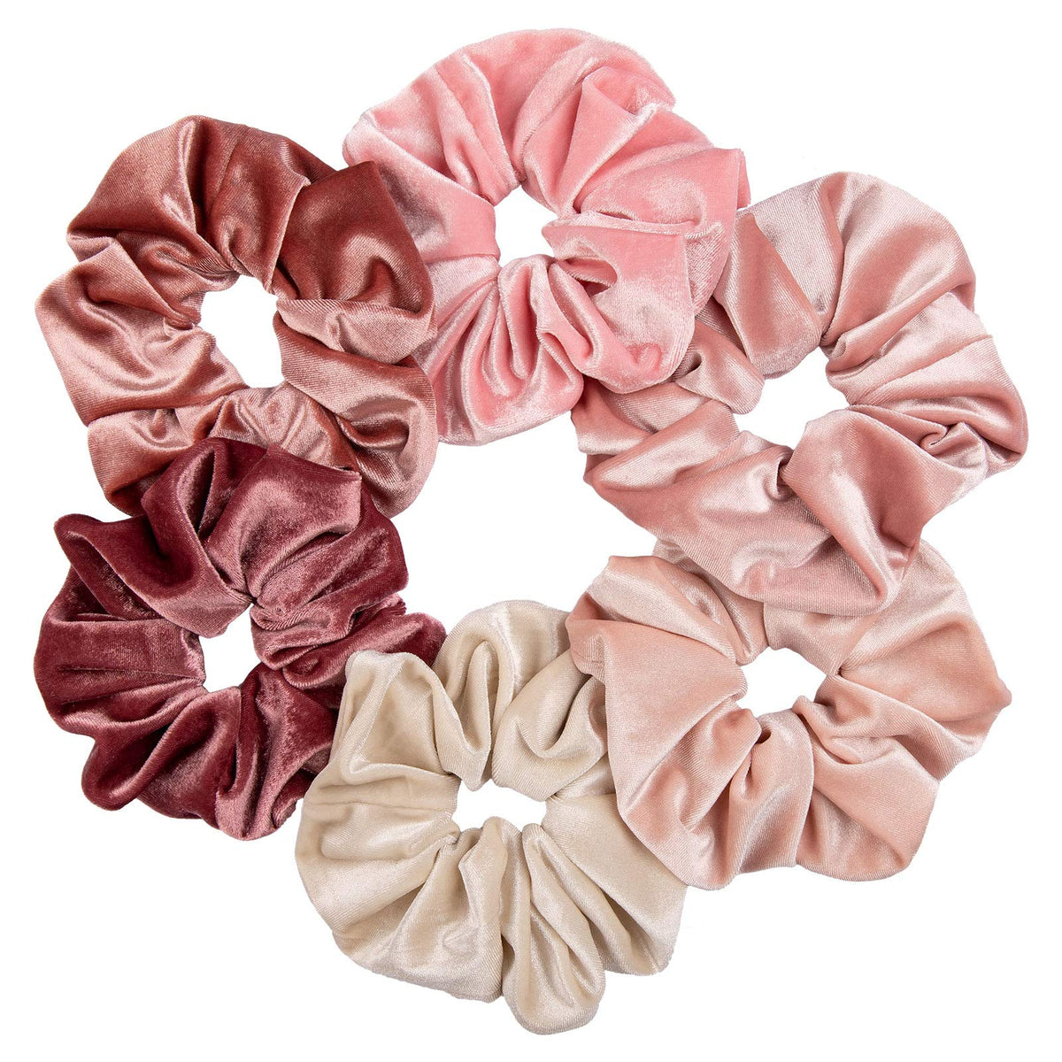 Whaline Pastel Hair Scrunchies Large Velvet Elastic Scrunchy Bobbles Ice Cream Color Hair Bands Soft Hairs Ties Hairstyle Accessories for Girls Women, 6 Colors