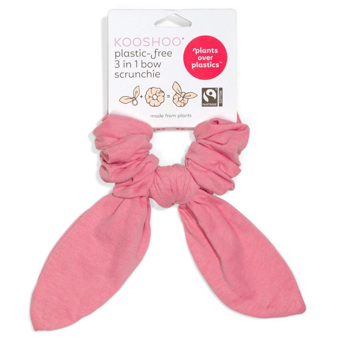 KOOSHOO Scrunchies - Organic Cotton Scrunchie Set Made from Plants - Washable, Durable, No-Damage Accessories for All Hair Types - Fair Trade, Ethically Made, Vegan - 2ct - Macchiato Brown