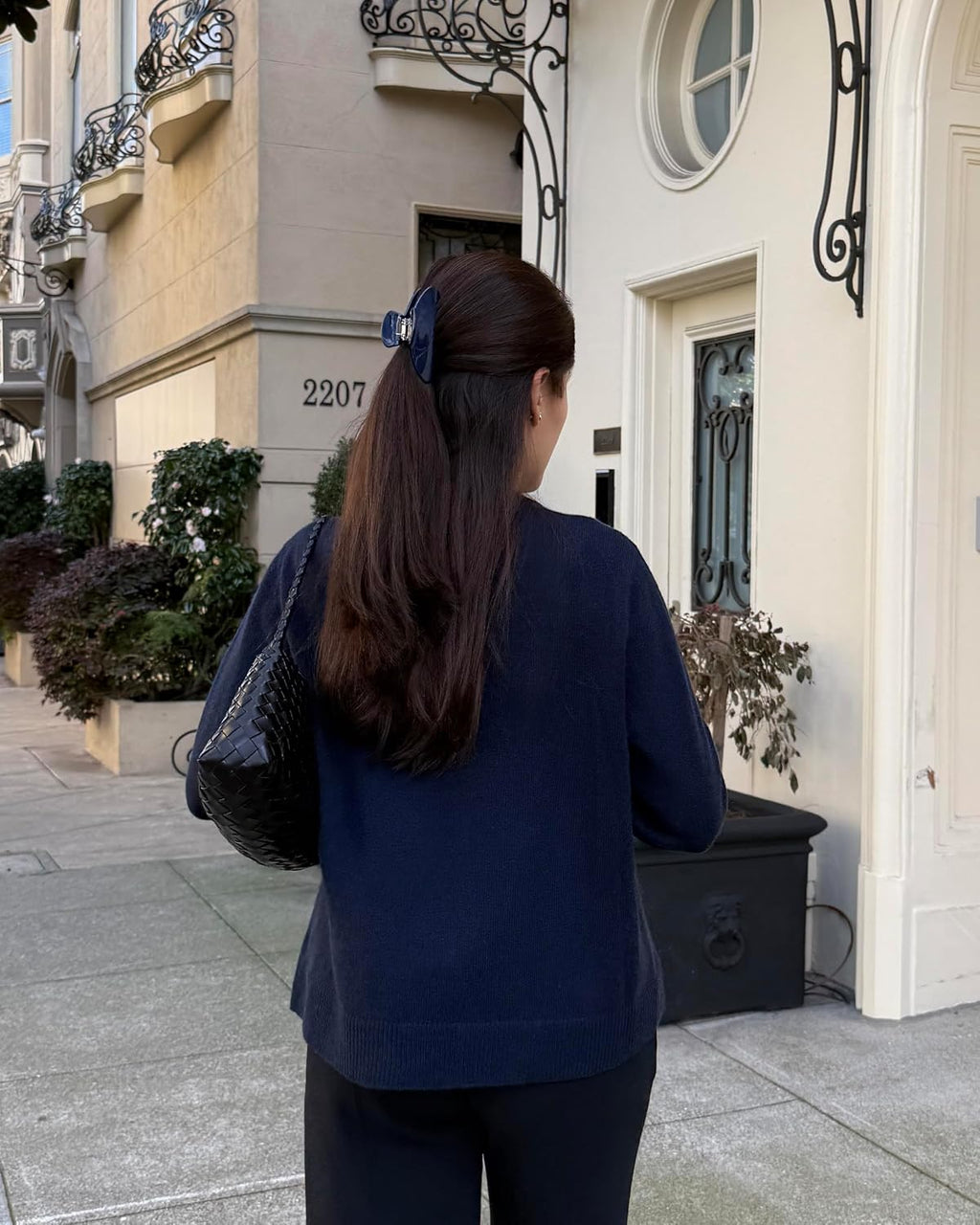 Luxury Navy Claw Clip for Women | Our Large 4 Inch Hair Clip Creates Beautiful Half Ups, Secure Updos & Chic Every Day Styles | Premium Acetate Claw with Secure Hold & Snag Free Teeth for Easy Styling