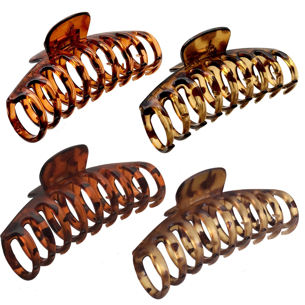 OWIIZI 4.3" Large Hair Claw Clips for Women Long Thick Hair (4 Packs)