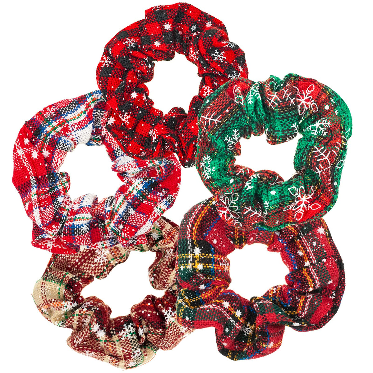 Bandana Print Scrunchies Hair Ties, 5PCS Cotton Hair Elastics for Women
