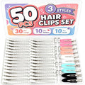 50PCS Metal Duckbill Hair Clips, Pin Curl Clips & Creaseless Hair Clips