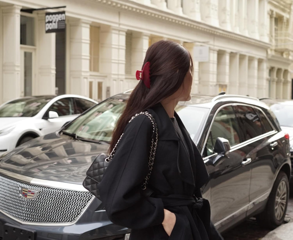 Luxury Red Claw Clip for Women | Our Large 4 Inch Hair Clip Creates Beautiful Half Ups, Secure Updos & Chic Every Day Styles | Premium Acetate Claw with Secure Hold & Snag Free Teeth for Easy Styling