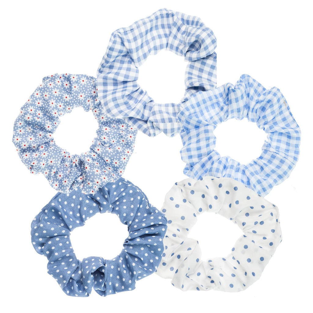 Bandana Print Scrunchies Hair Ties, 5PCS Cotton Hair Elastics for Women