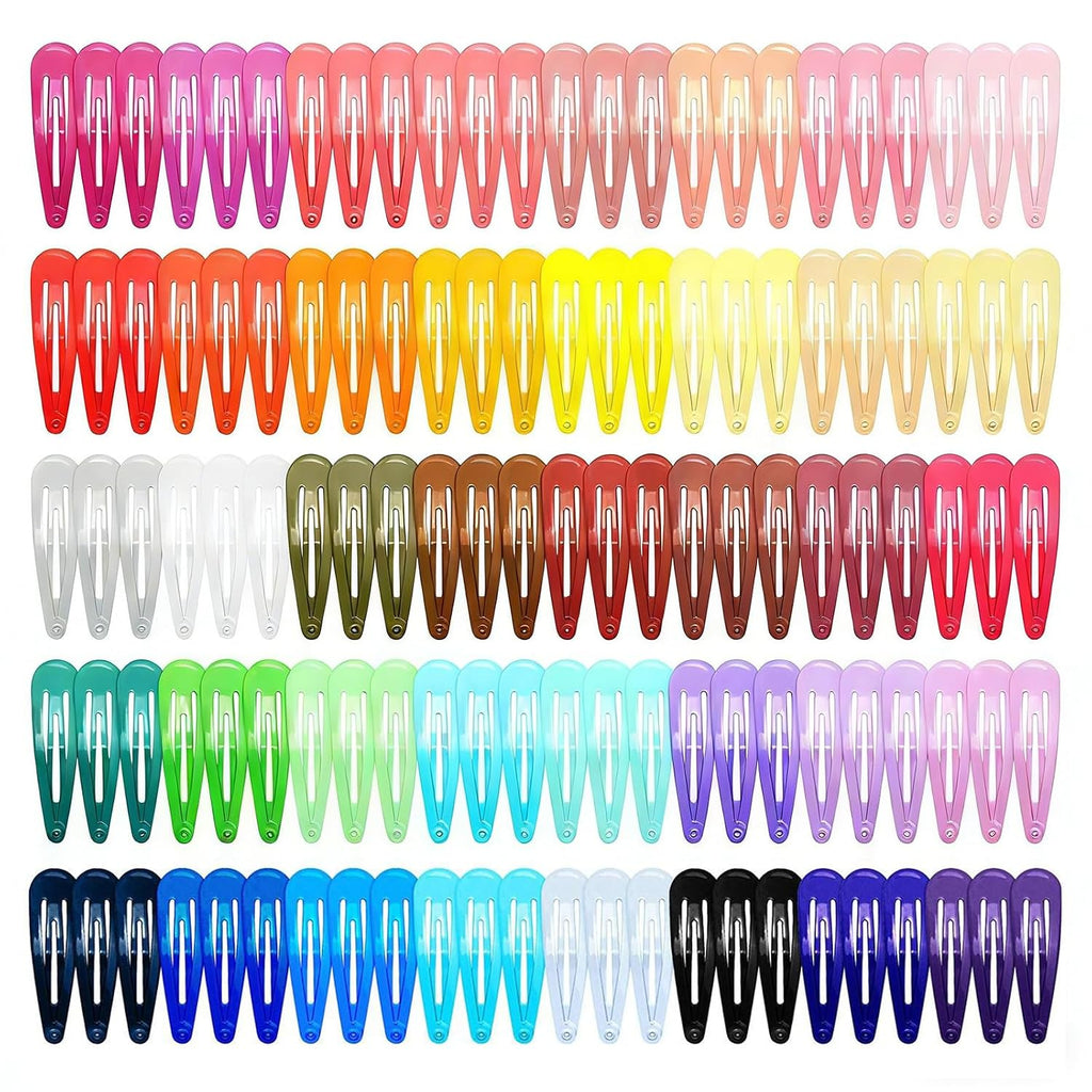 120 Pack Colorful Metal Snap Hair Clips, 2 Inch Hair Barrettes for Styling