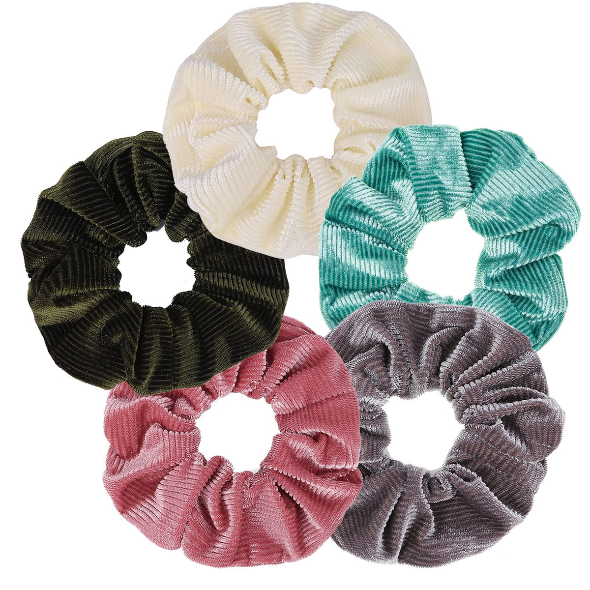 Bandana Print Scrunchies Hair Ties, 5PCS Cotton Hair Elastics for Women