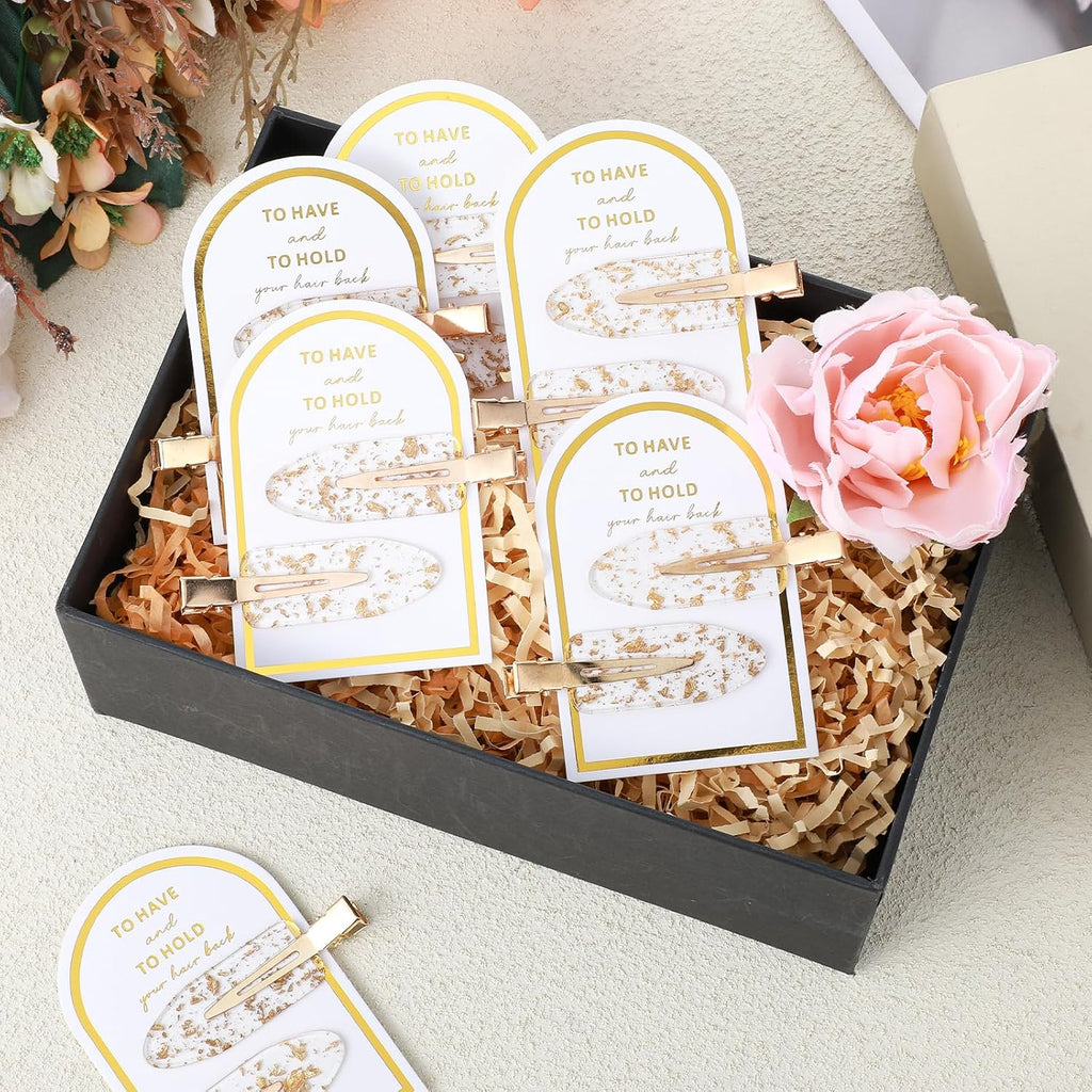 Psyqtsuary 20 Pcs No Crease Hair Clips - Gold, Modern, Glitter, Formal, Unisex - 20 Count (Pack of 20) - Wedding, Birthday, Christmas - Plastic, Rectangular, Normal Hair Type