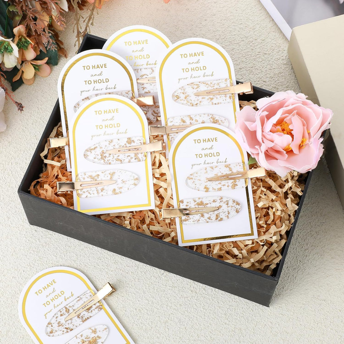 Psyqtsuary 20 Pcs No Crease Hair Clips - Gold, Modern, Glitter, Formal, Unisex - 20 Count (Pack of 20) - Wedding, Birthday, Christmas - Plastic, Rectangular, Normal Hair Type