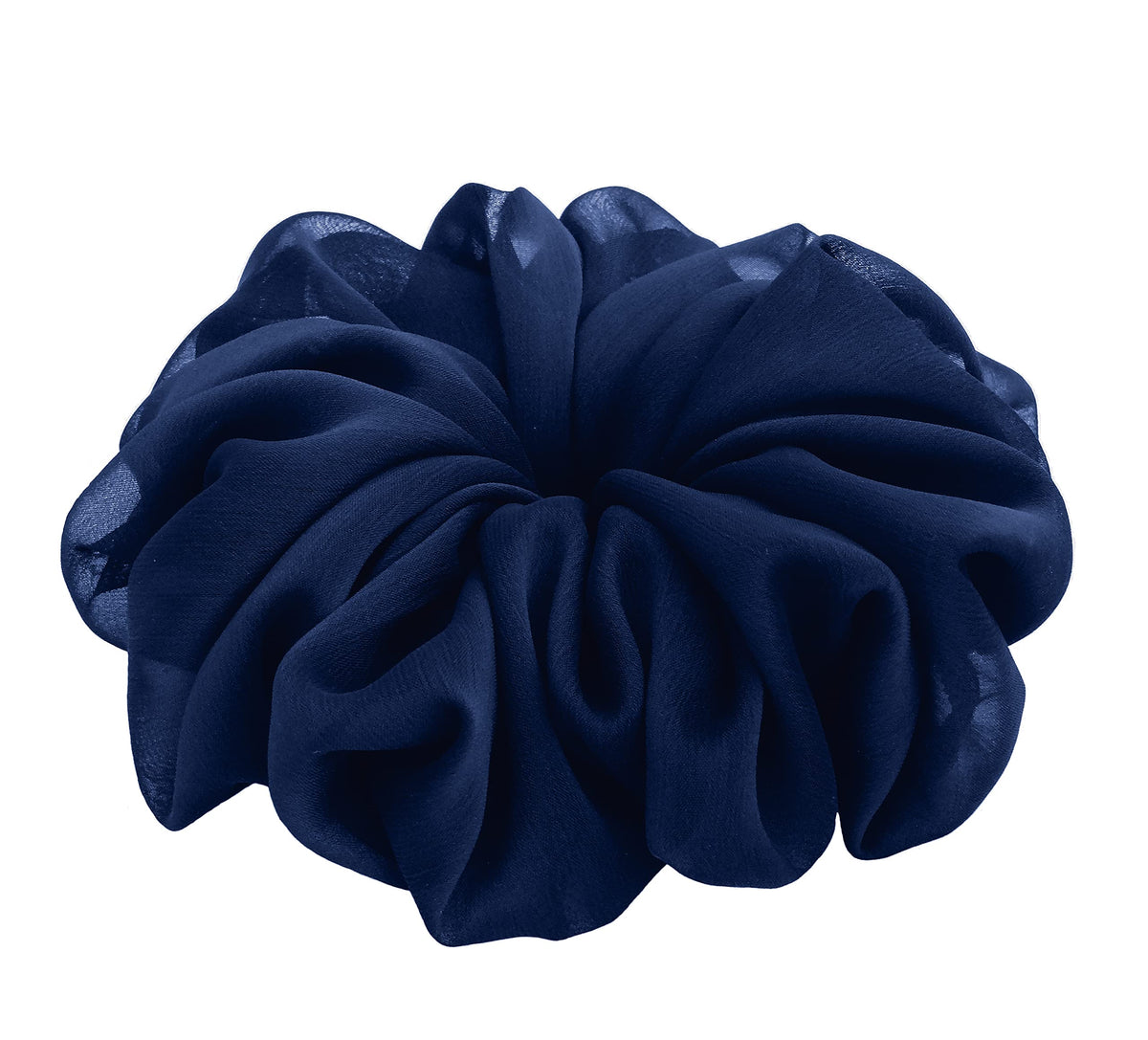 38 Colors Available, Soft Sheer Chiffon Big Hair Scrunchies (Black)