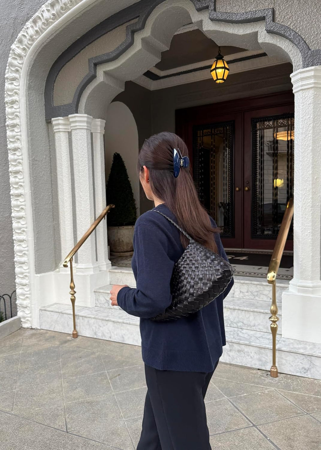 Luxury Navy Claw Clip for Women | Our Large 4 Inch Hair Clip Creates Beautiful Half Ups, Secure Updos & Chic Every Day Styles | Premium Acetate Claw with Secure Hold & Snag Free Teeth for Easy Styling