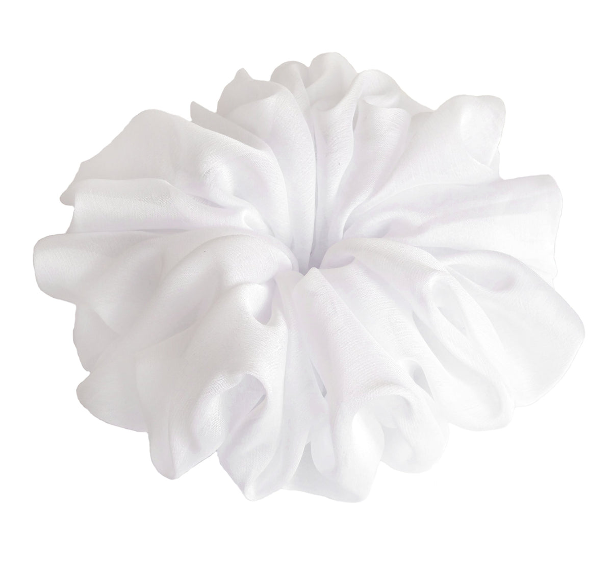 38 Colors Available, Soft Sheer Chiffon Big Hair Scrunchies (Black)