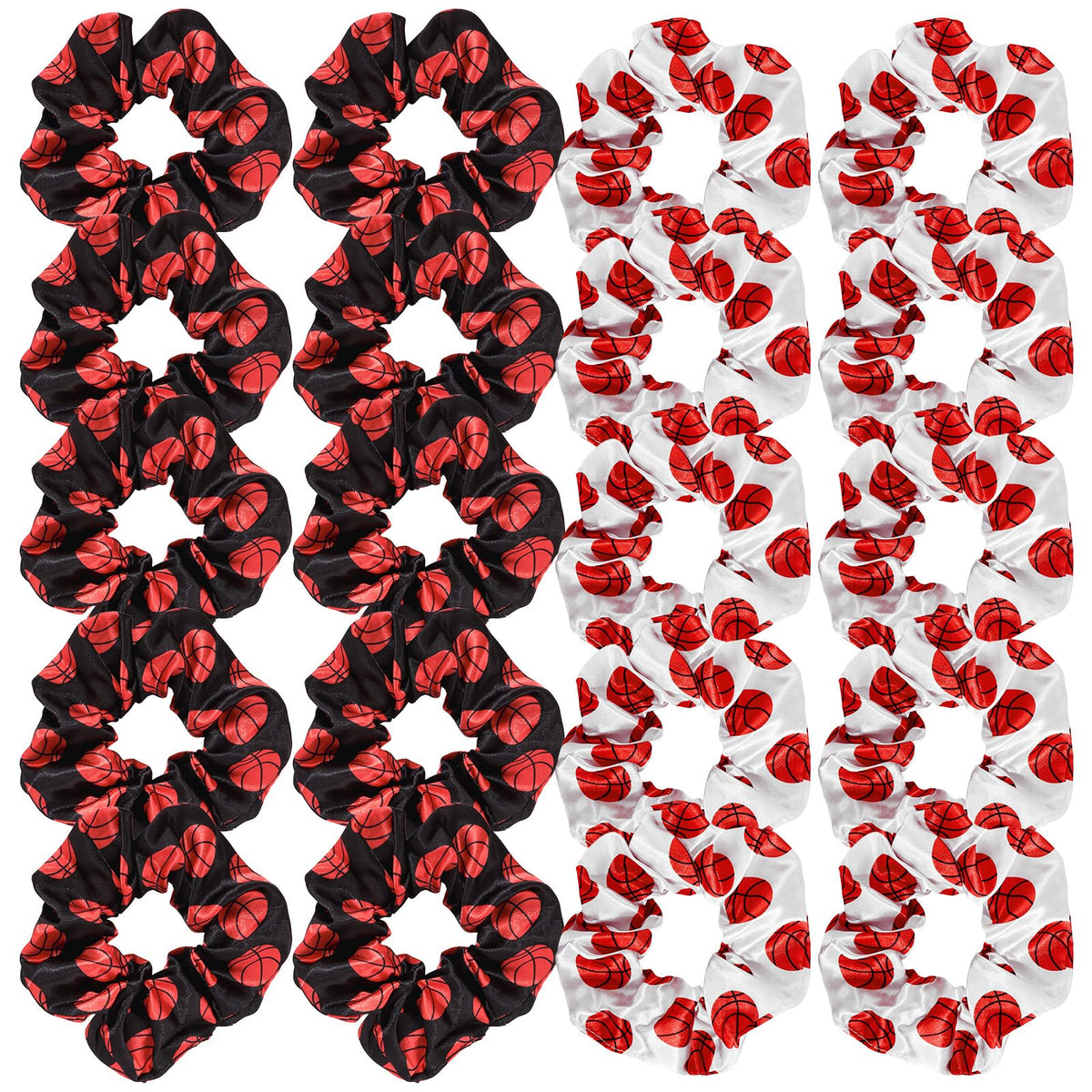 20 Pack Satin Scrunchies for Thick Hair, Hair Ties with Bow for Women's Hair, Bunny Ear Scrunchies, Hair Accessories for Girls, Silk Scrunchies in 20 Solid Warm Colors