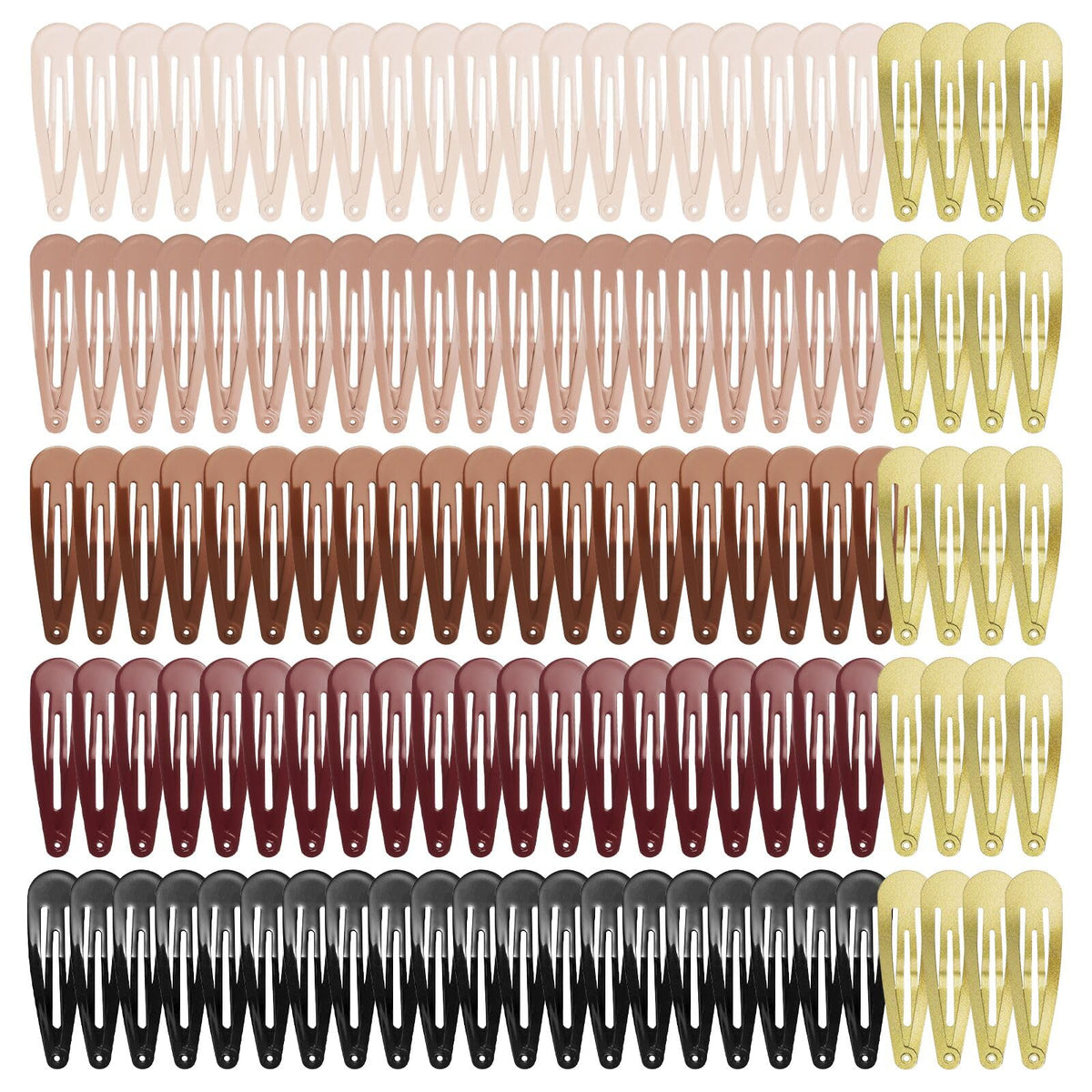 120 Pack Colorful Metal Snap Hair Clips, 2 Inch Hair Barrettes for Styling