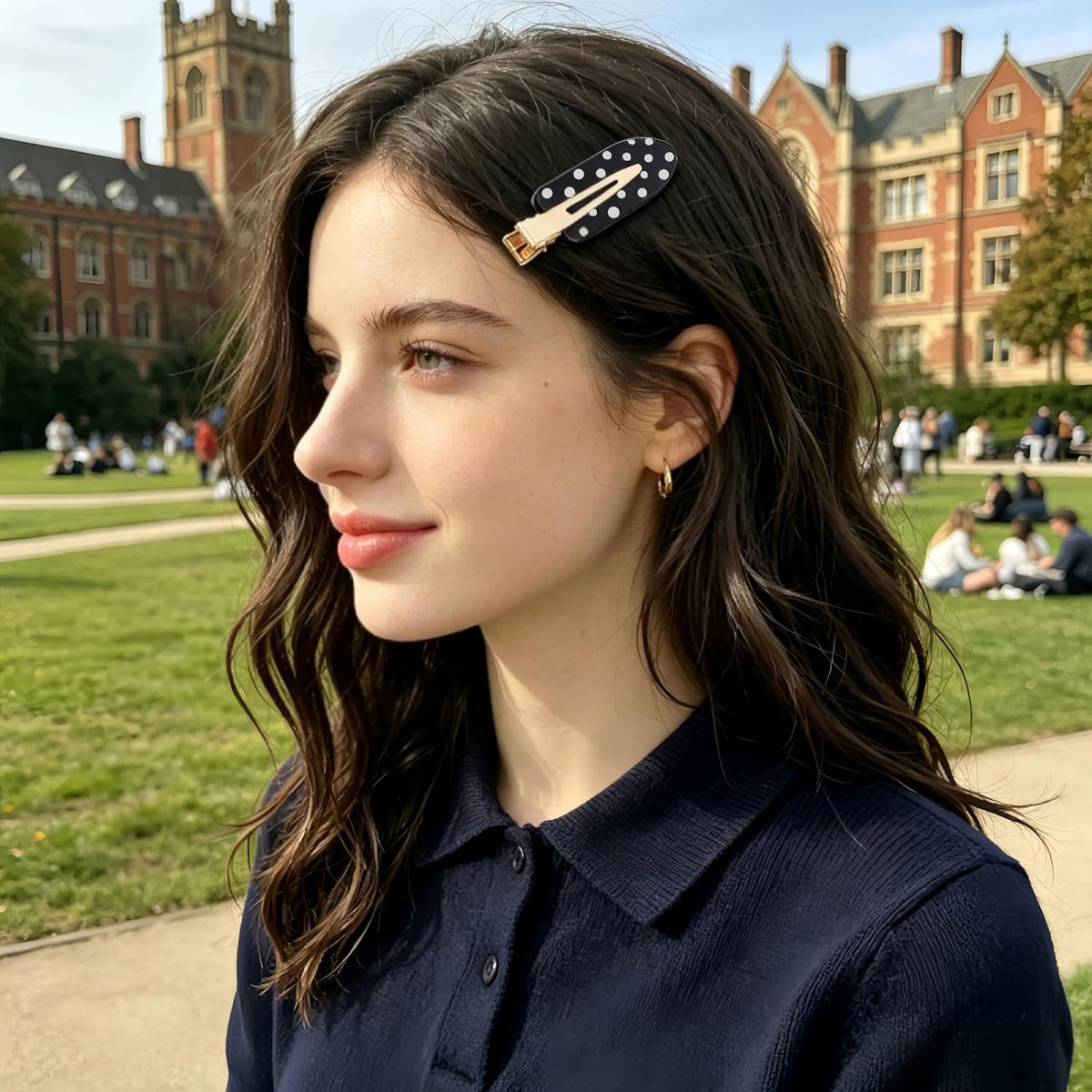 Polka Dot Hair Clips Classic Retro Alligator Accessories for Women Black White Red No Bend Creaseless Hair Styling Makeup Face Washing Workout Bangs