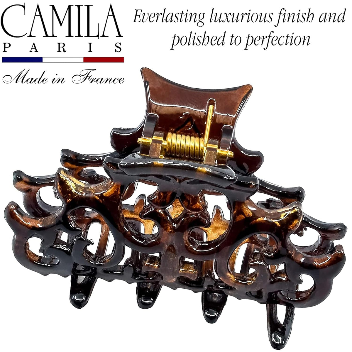 Camila Paris NV106 French Hair Clip for Women, Girls Hair Claw Clips Jaw Fashion Durable and Styling Hair Accessories for Women, Strong Hold No Slip Grip, Made in France