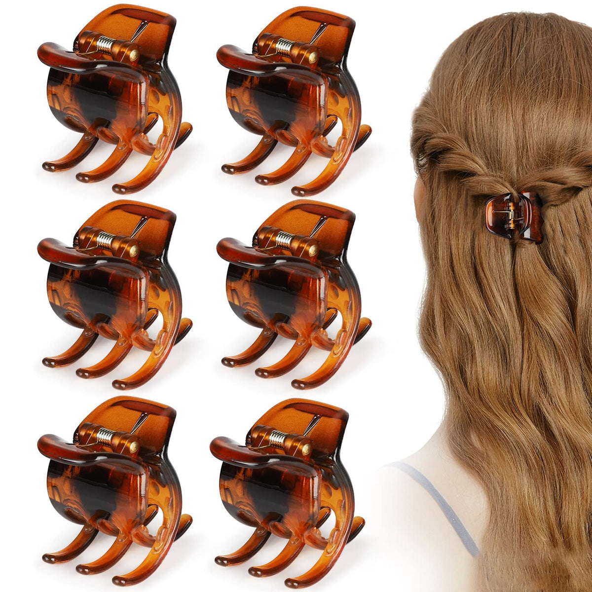 6 Pieces Hair Claw Clips, Morhom 1.3 Inch Jaw Clips for Thick or Medium Hair