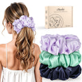 3 Pcs Large Satin Scrunchies, 6 Inch Hair Ties For Thick Curly Hair