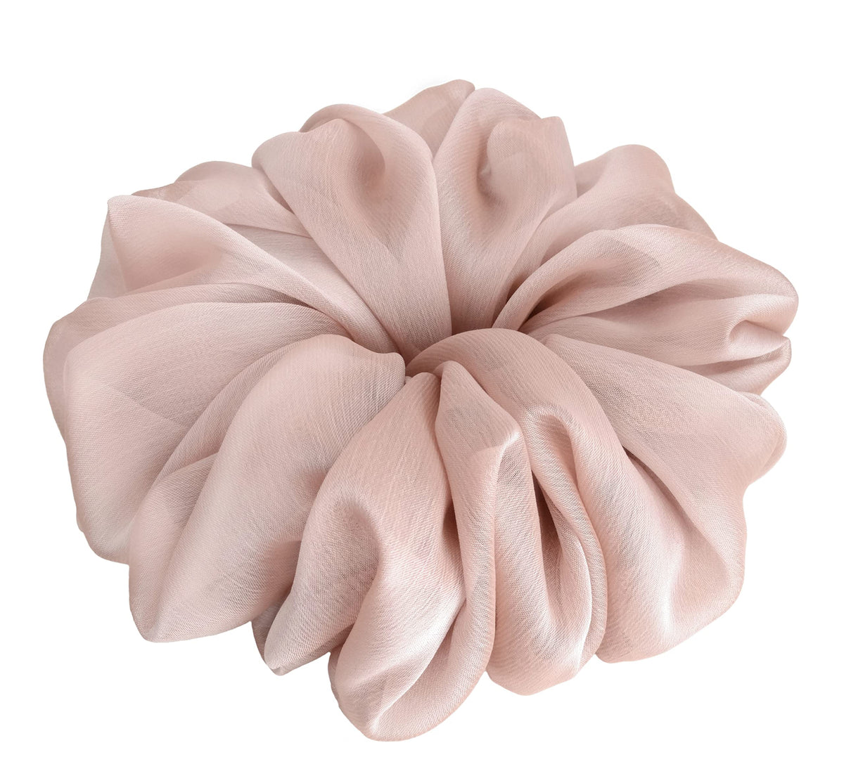 38 Colors Available, Soft Sheer Chiffon Big Hair Scrunchies (Black)