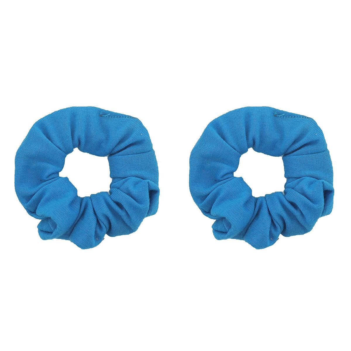 Motique Accessories Solid Scrunchies for Women, Set of 2, Navy Blue