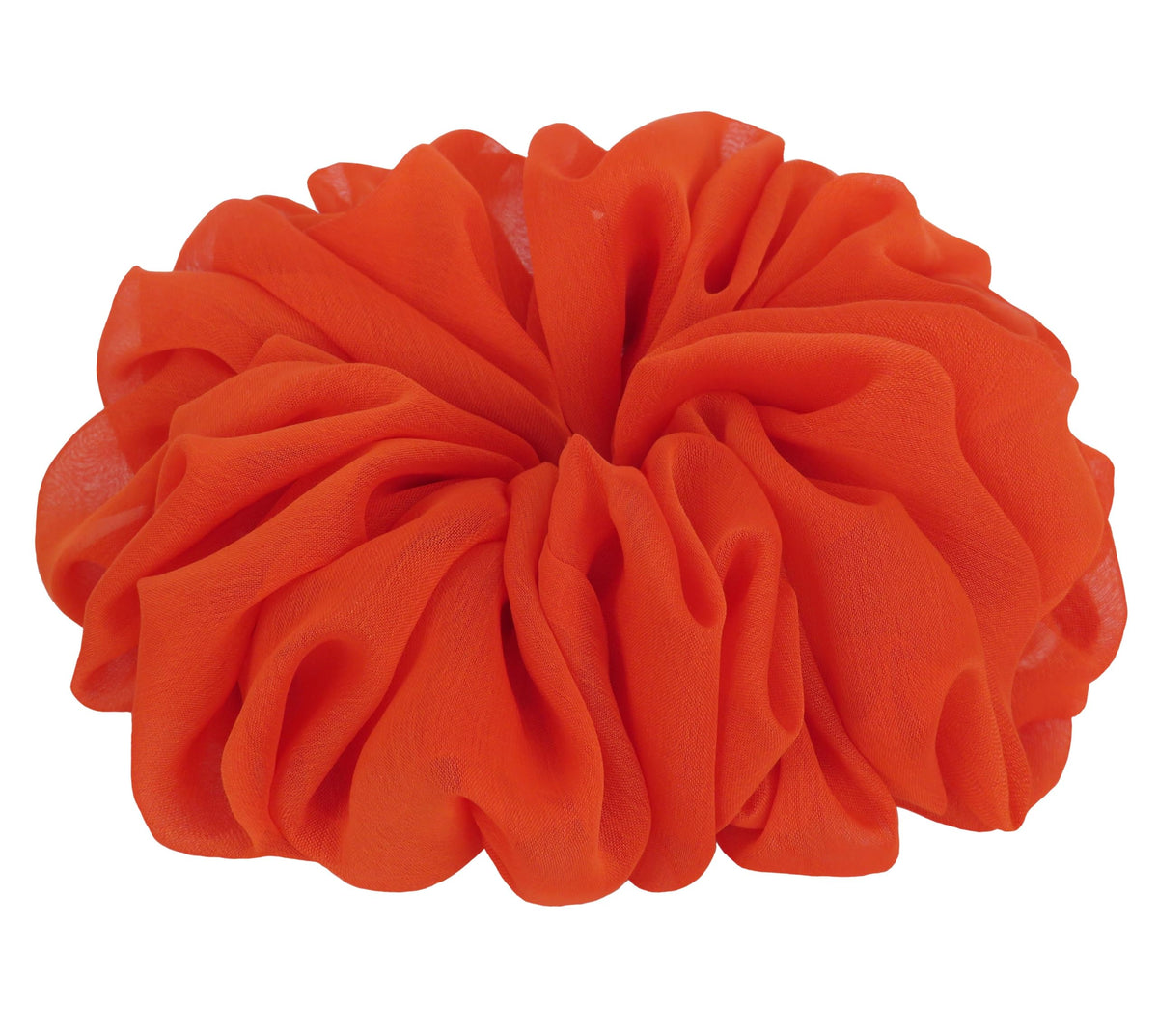 38 Colors Available, Soft Sheer Chiffon Big Hair Scrunchies (Black)