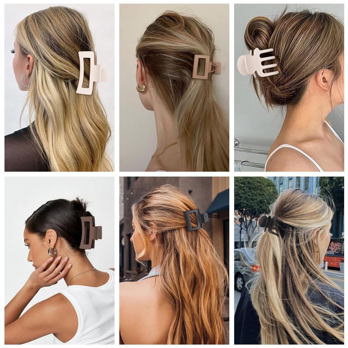 SMKSL 12 Pcs Hair Claw Clips for Women & Girls 3 Styles Hair Accessories
