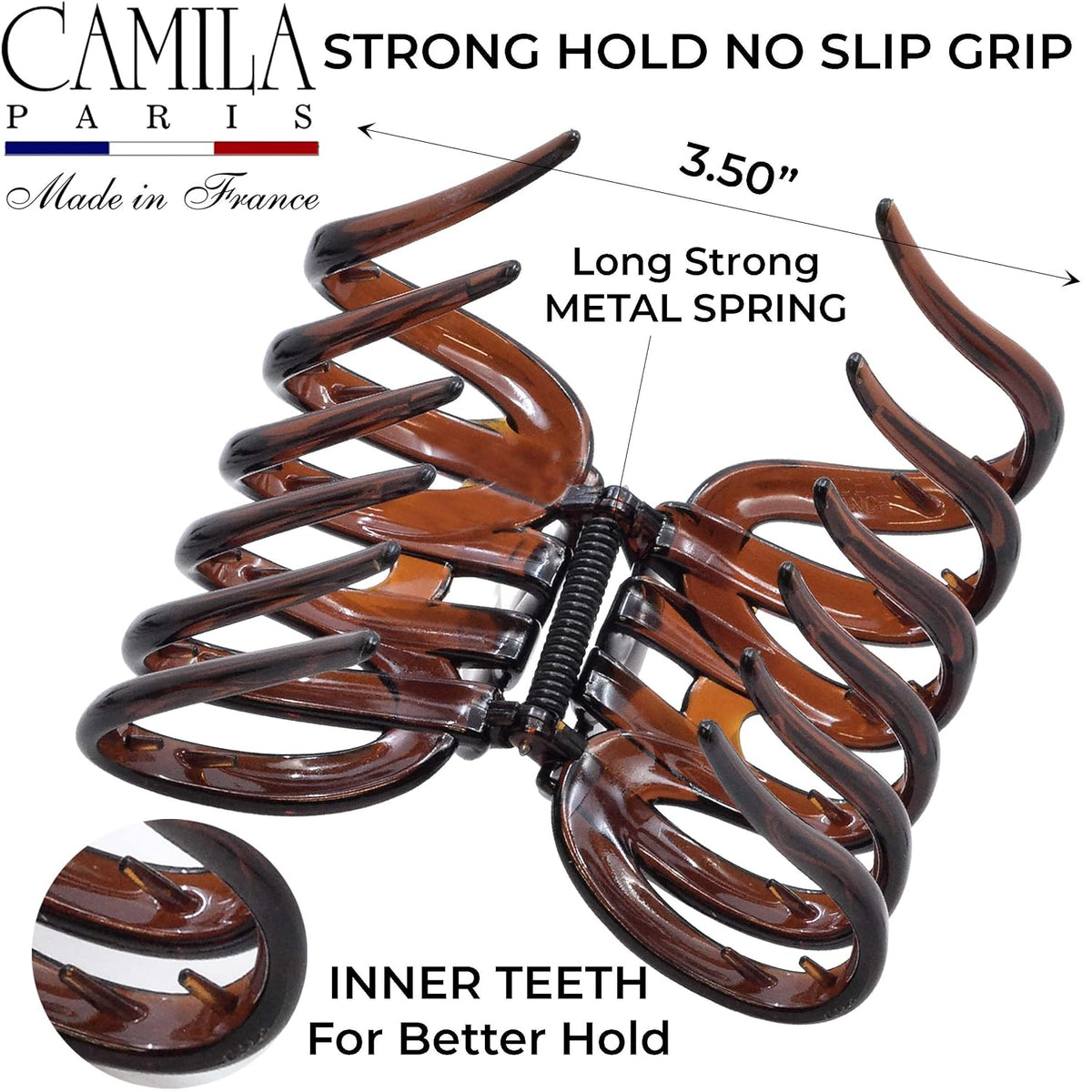 Camila Paris AD718 Octopus Hair Clips 3.75" Large Claw Clips for Thick Hair