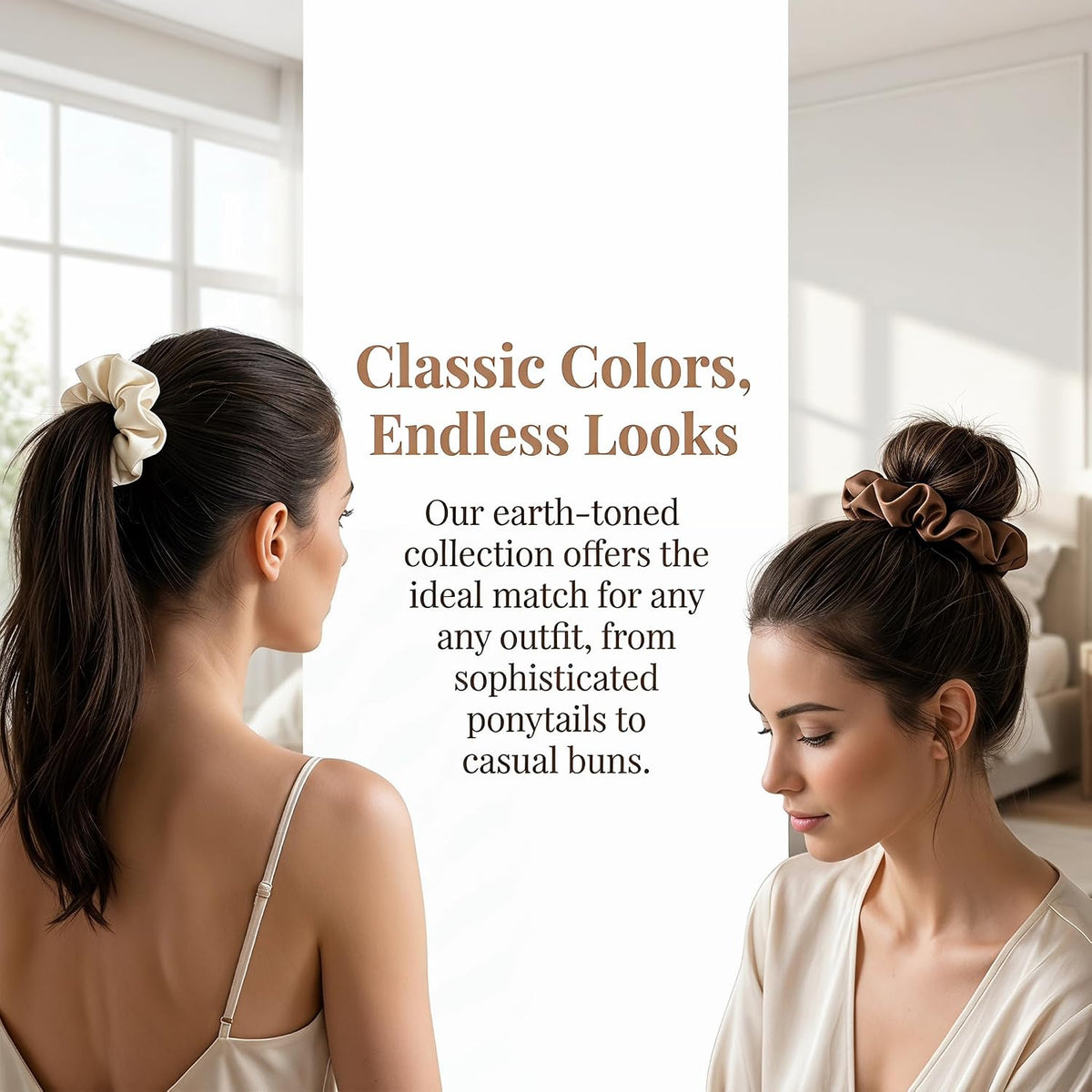 Scrunchie 24 Pcs Satin Silk Scrunchies for Women, Soft Hair Ties No Crease, Elastic Ponytail Holders with Assorted Colors, Silk Satin Scrunchy(2 per color)