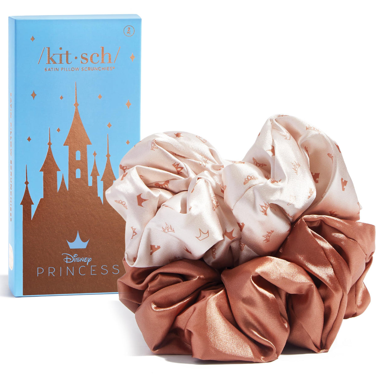 Kitsch Satin Scrunchies for Women | For All Hair Types - Black, 5pcs