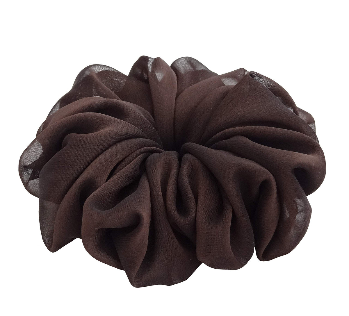 38 Colors Available, Soft Sheer Chiffon Big Hair Scrunchies (Black)