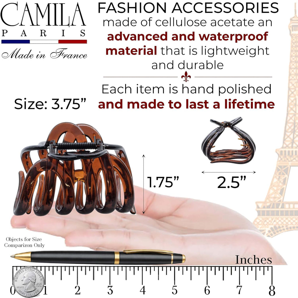Camila Paris AD718 Octopus Hair Clips 3.75" Large Claw Clips for Thick Hair