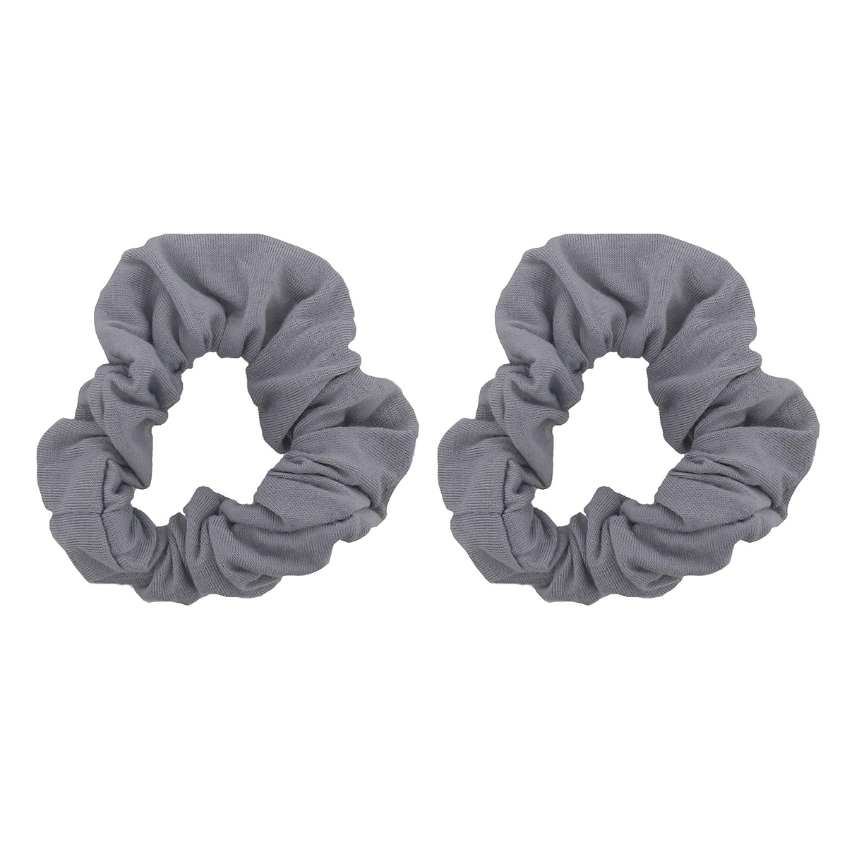 Motique Accessories Solid Scrunchies for Women, Set of 2, Navy Blue