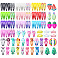 Hair Clips for Girls, Funtopia 100Pcs Snap Barrettes for Kids Teens Women